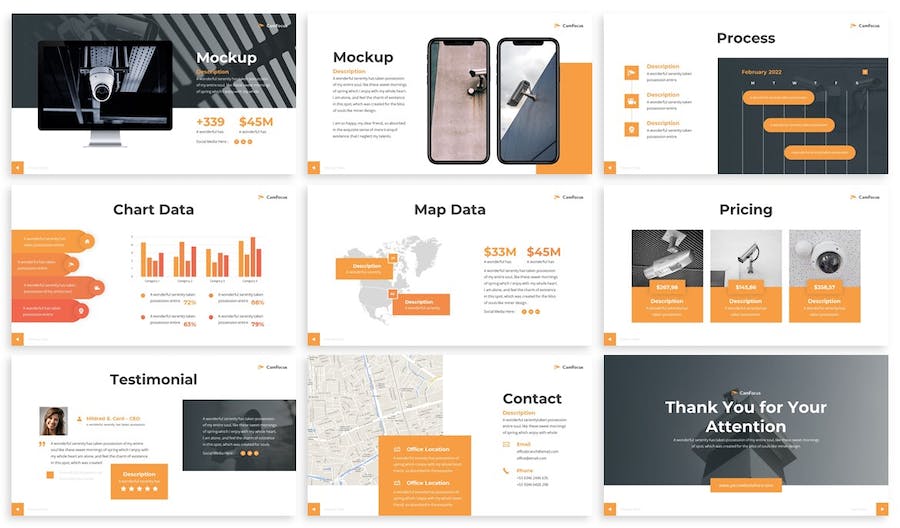 户外监控摄像头技术公司简介keynote模板 - 顶尖PPT