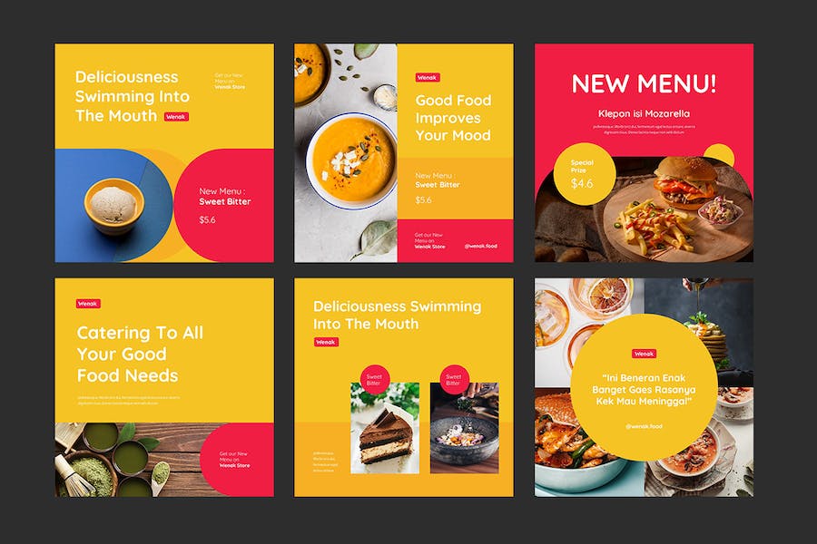 美食餐饮Instagram营销推广Keynote模板 - 顶尖PPT