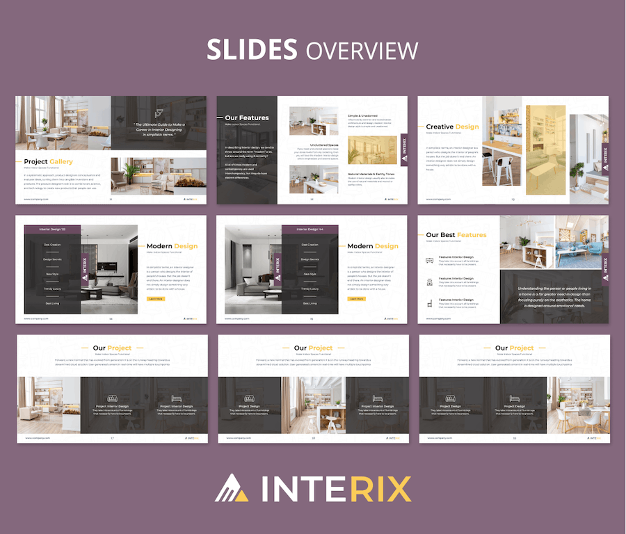 室内设计项目展示PPT模板 - 顶尖PPT