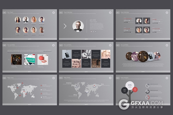 酷炫彩虹色系搭配经典PPT模板 - 顶尖PPT