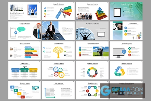 8种配色全动画商务通用PPT模板 - 顶尖PPT