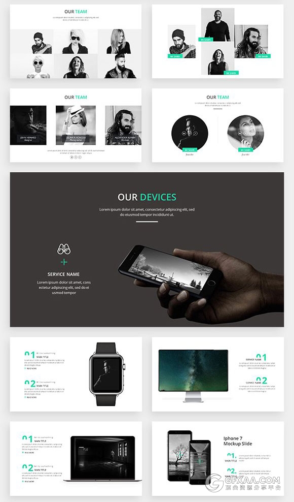 77页黑色搭配商务通用PPT模板 - 顶尖PPT