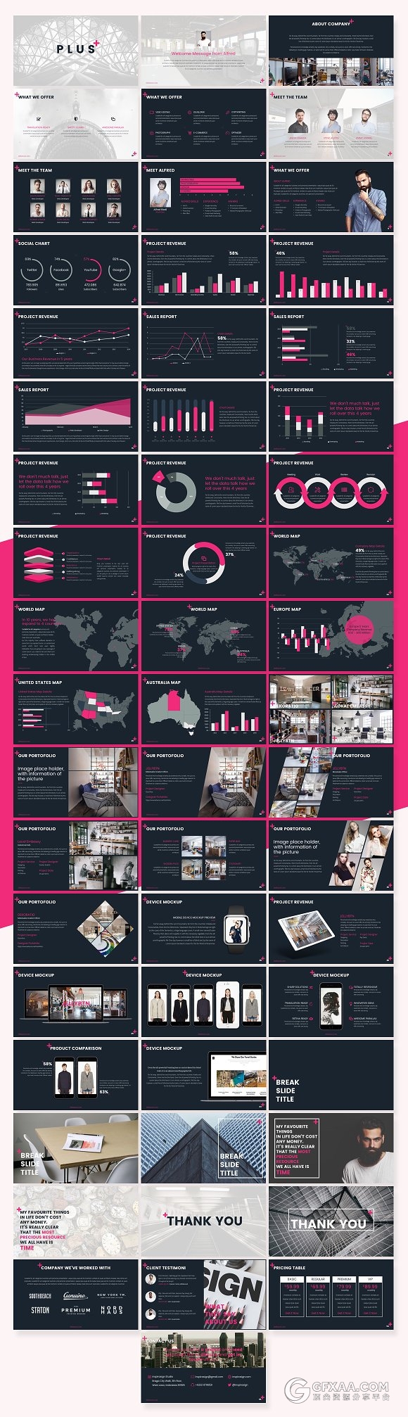 55页黑白两种底色商务动画PPT模板 - 顶尖PPT