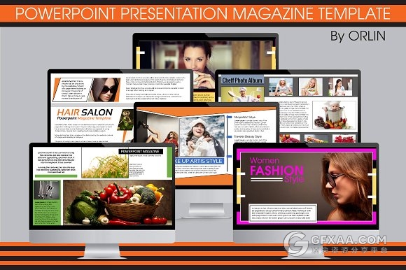 40多页时尚杂志风格PPT模板 - 顶尖PPT