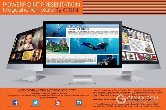 40多页时尚杂志风格PPT模板 - 顶尖PPT