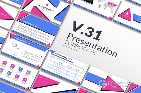 创意三角形组合扁平化PPT模板 - 顶尖PPT