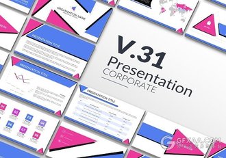 创意三角形组合扁平化PPT模板 - 顶尖PPT