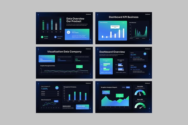仪表板数据监控展示PPT模板 - 顶尖PPT