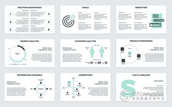 6种配色60多页简约风格keynote模板 - 顶尖PPT