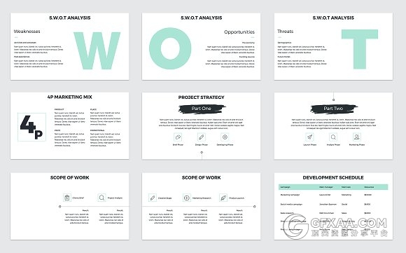 6种配色60多页简约风格keynote模板 - 顶尖PPT