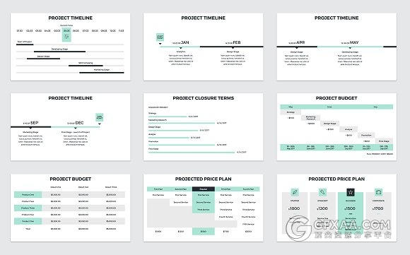 6种配色60多页简约风格keynote模板 - 顶尖PPT