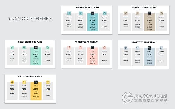 6种配色60多页简约风格keynote模板 - 顶尖PPT