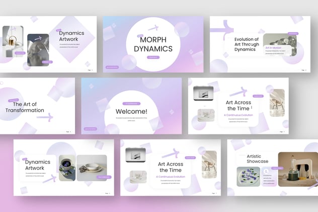 渐变淡紫色设计PPT模板 - 顶尖PPT