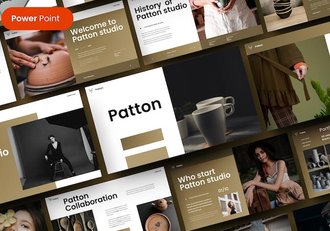 复古配色陶瓷产品展示国外时尚流行风格PPT模板 - 顶尖PPT