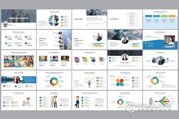 80页欧美简约商务PPT模板 - 顶尖PPT