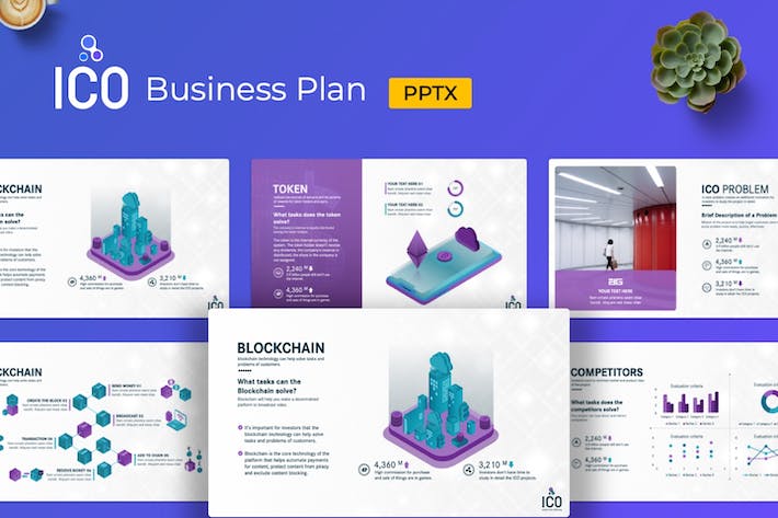 专业区块链项目融资PPT模板 - 顶尖PPT