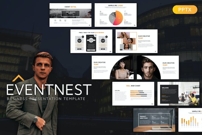 极简风格活动策划业务合作国外PPT模板 - 顶尖PPT