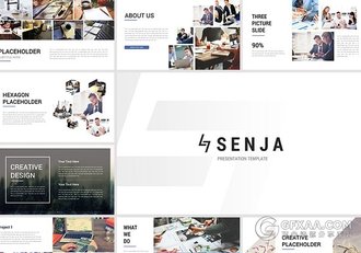 70多页简约商务团队公司介绍PPT模板 - 顶尖PPT