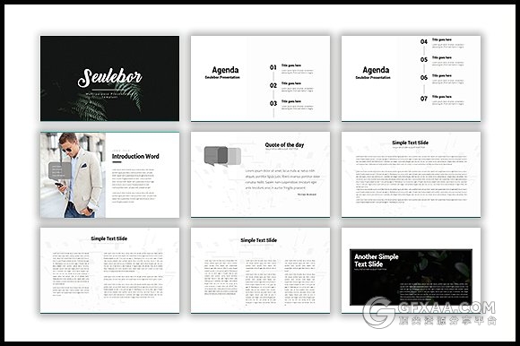 黑白搭配简约文艺风格keynote模板 - 顶尖PPT