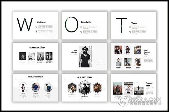 黑白搭配简约文艺风格keynote模板 - 顶尖PPT