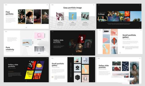 70多页简约风格摄影图片展示PPT模板 - 顶尖PPT