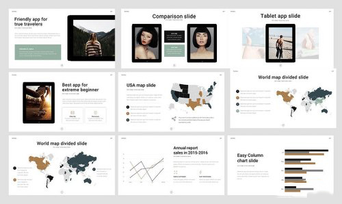 70多页简约风格摄影图片展示PPT模板 - 顶尖PPT