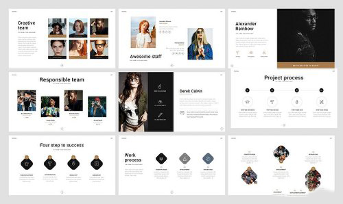 70多页简约风格摄影图片展示PPT模板 - 顶尖PPT