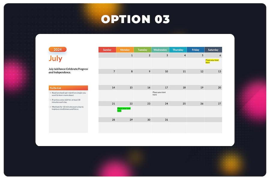 2024日历模板时间规划PPT模板 - 顶尖PPT