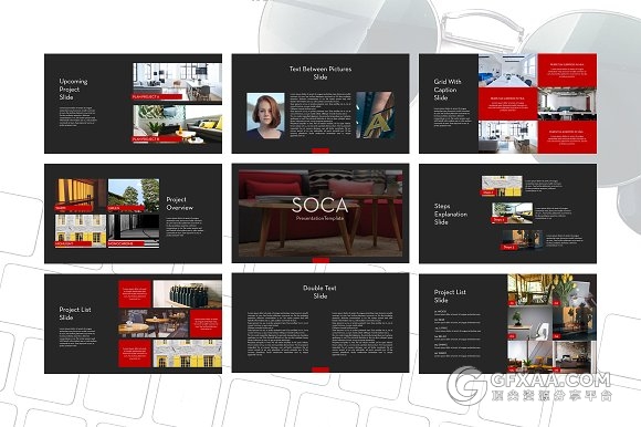 65页黑色底纹杂志写真风格PPT模板 - 顶尖PPT