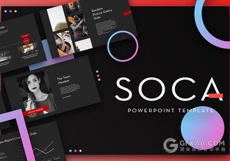 65页黑色底纹杂志写真风格PPT模板 - 顶尖PPT