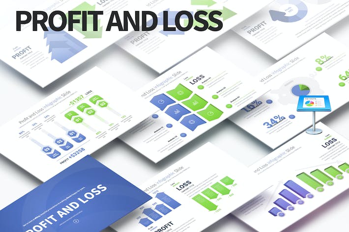 数据升降对比信息图形keynote模板 - 顶尖PPT