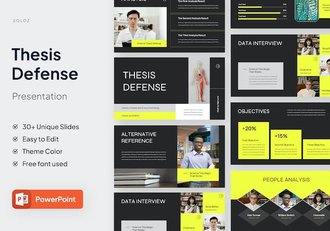 科学论文学位答辩防御方案PPT模板 - 顶尖PPT