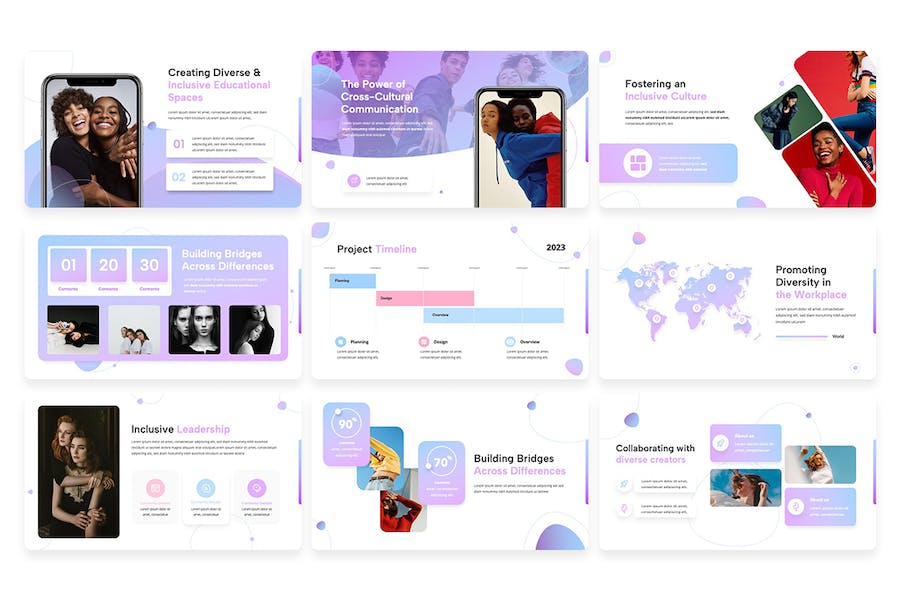 多样性包容主题建设Keynote模板 - 顶尖PPT