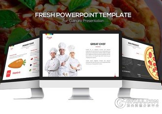 3种配色25页餐饮美食PPT模板 - 顶尖PPT