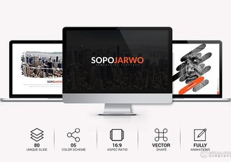 5种配色白底商务数据统计PPT模板 - 顶尖PPT