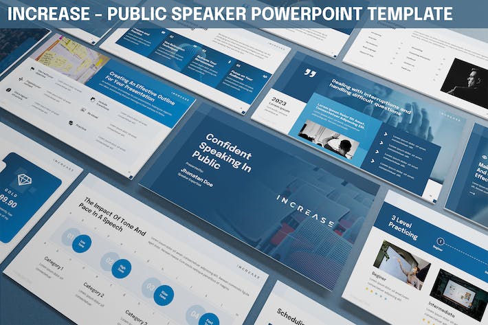 公共演讲者发布会PPT模板 - 顶尖PPT