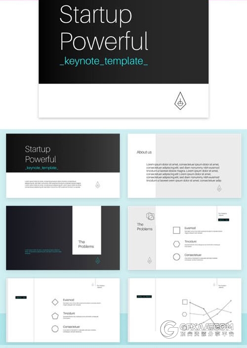 32页极简线条工作总结计划keynote模板 - 顶尖PPT