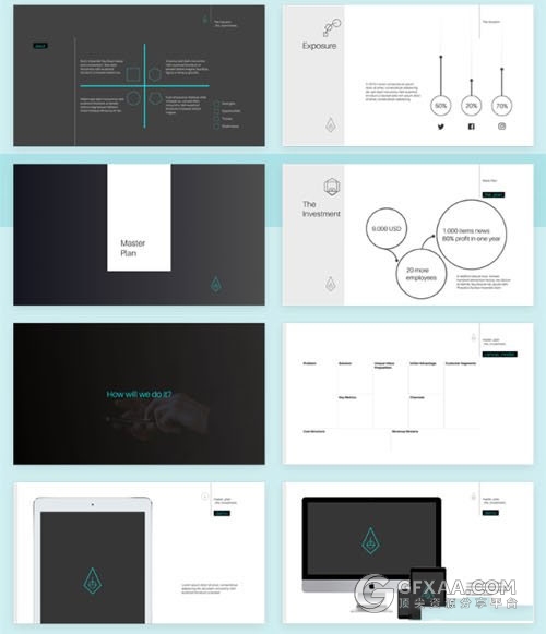 32页极简线条工作总结计划keynote模板 - 顶尖PPT