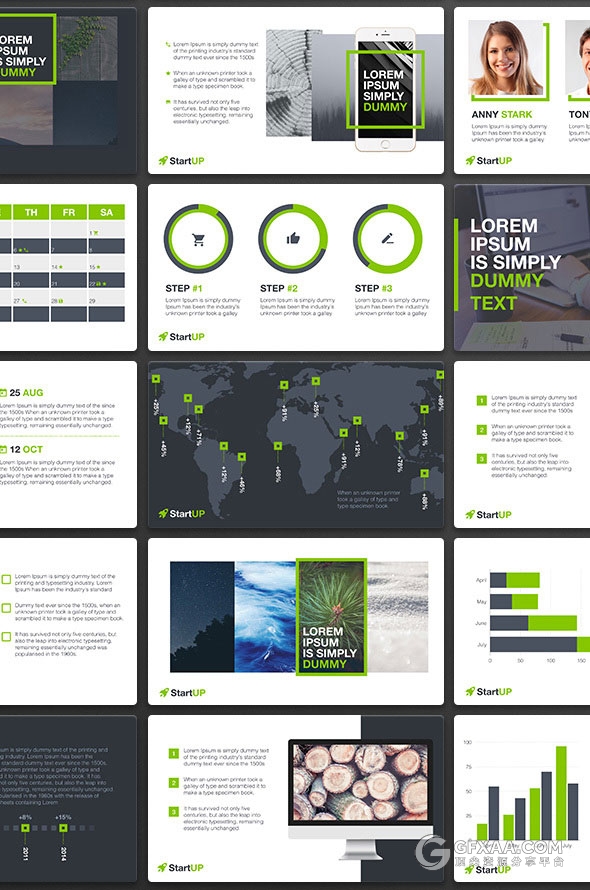 7种配色商务多用途PPT模板 - 顶尖PPT