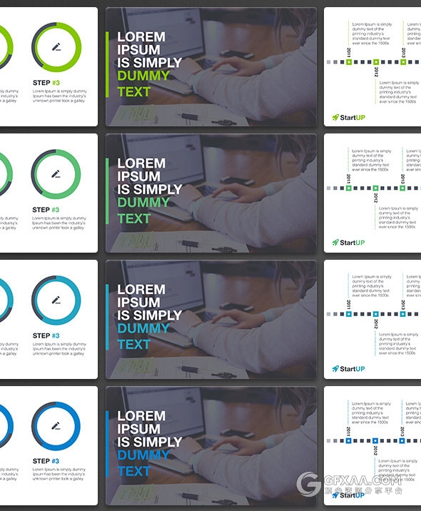 7种配色商务多用途PPT模板 - 顶尖PPT