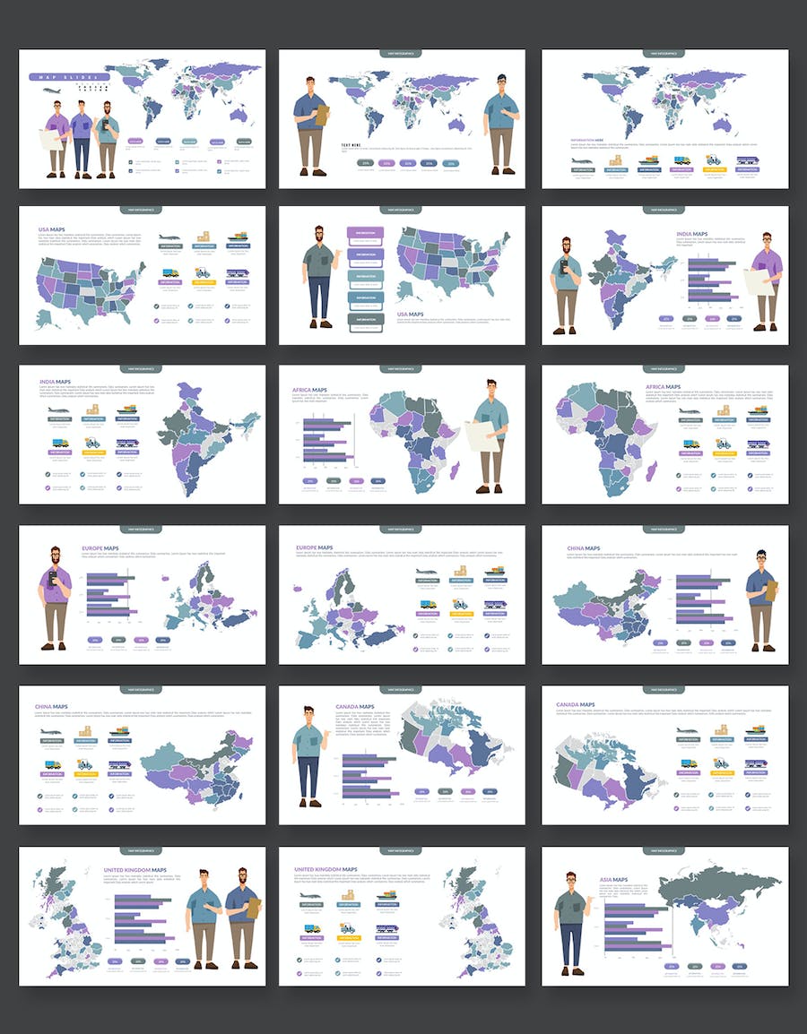 全世界各个国家地区及区域地图keynote模板 - 顶尖PPT
