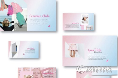 渐变色系时尚流行风格PPT模板 - 顶尖PPT