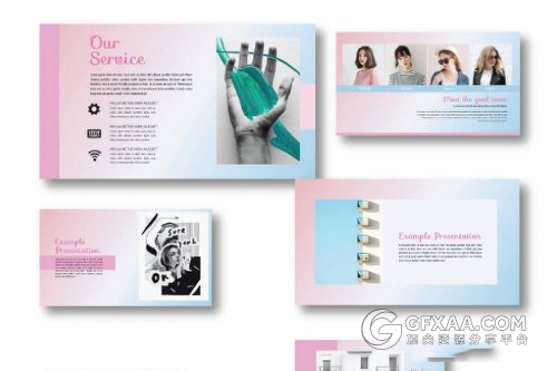 渐变色系时尚流行风格PPT模板 - 顶尖PPT