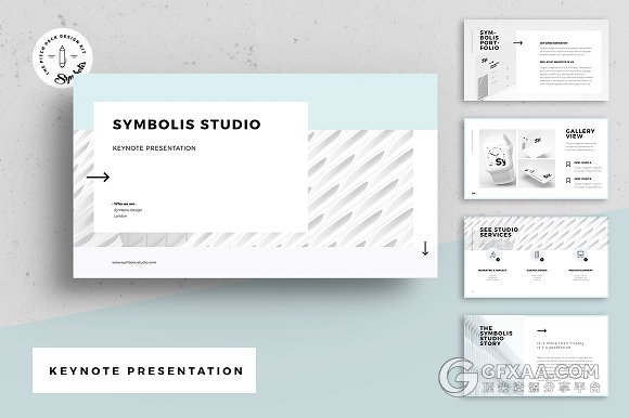 40多页简约文艺极简风格keynote模板 - 顶尖PPT