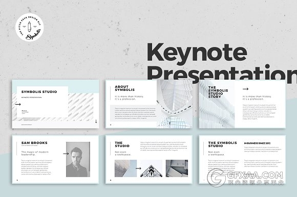 40多页简约文艺极简风格keynote模板 - 顶尖PPT