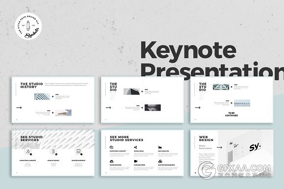 40多页简约文艺极简风格keynote模板 - 顶尖PPT