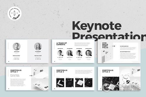 40多页简约文艺极简风格keynote模板 - 顶尖PPT