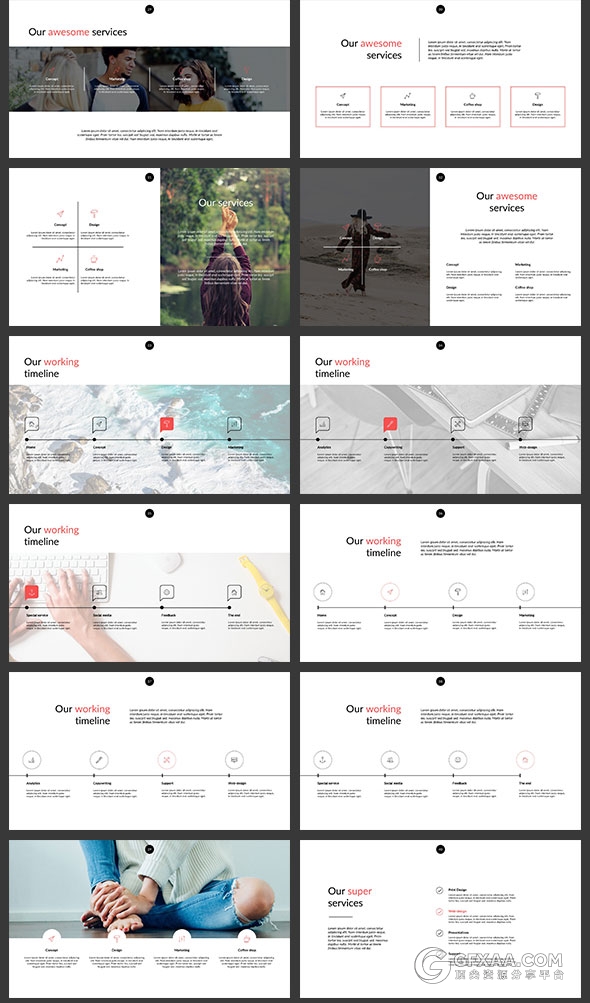 114页简约大气流行杂志风格PPT模板 - 顶尖PPT