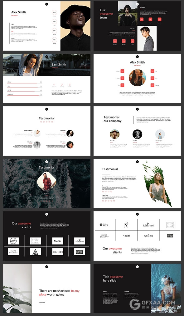 114页简约大气流行杂志风格PPT模板 - 顶尖PPT