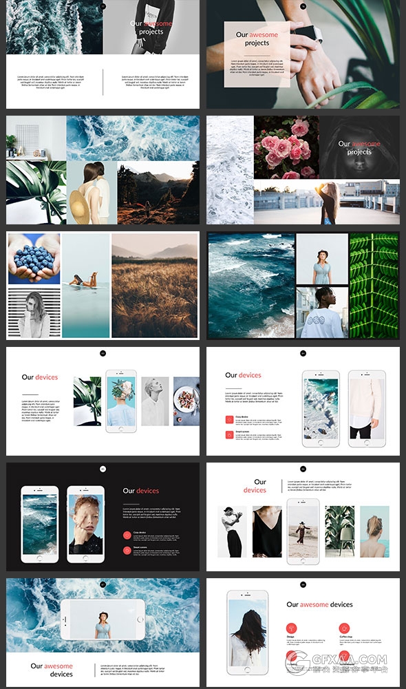 114页简约大气流行杂志风格PPT模板 - 顶尖PPT